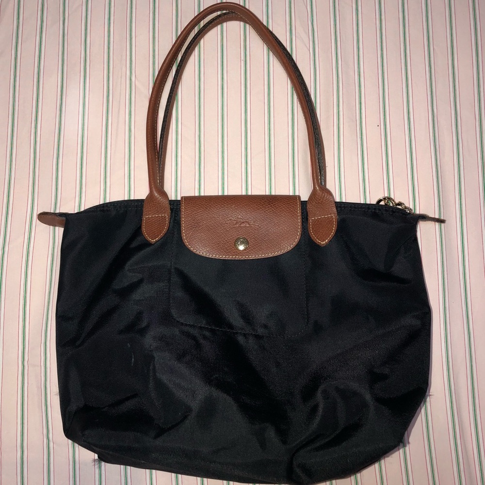 Longchamp Small Black Tote Long Handle